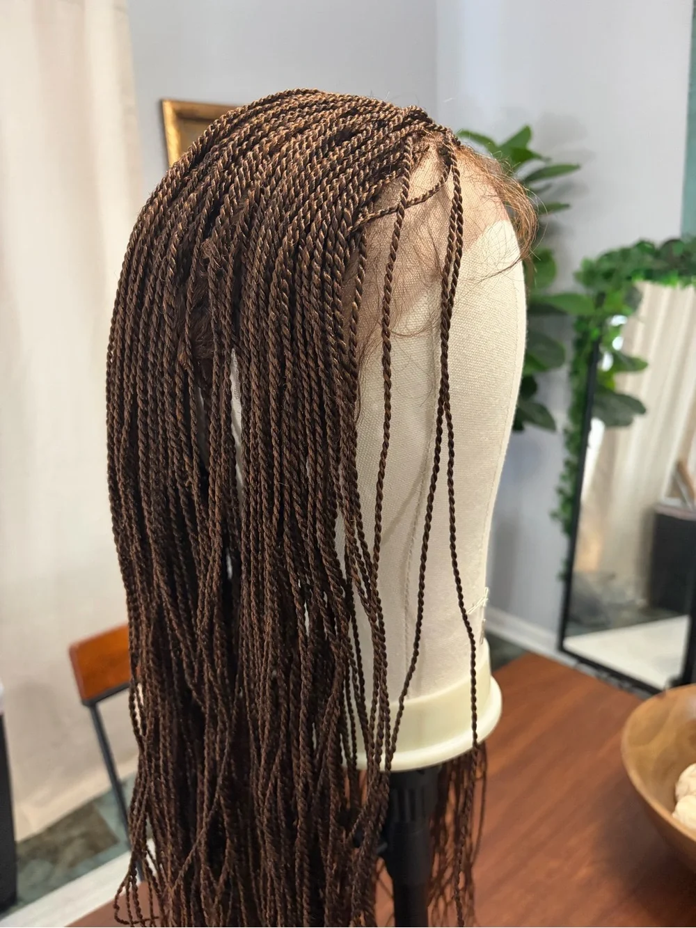 Premium Brown Braided Wig with Accessories length 30”